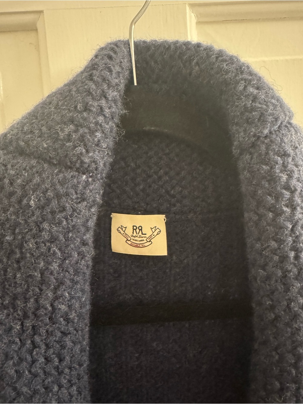 Vintage Ralph Lauren Double RL Navy Shawl-Collar Cardigan